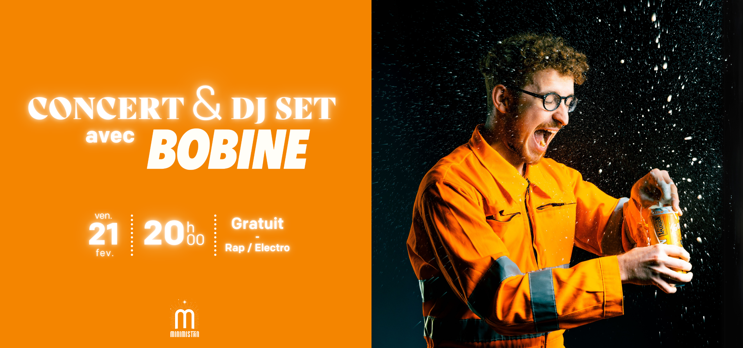 visuel concert de l'artiste Bobine : rap éléctro et dj set