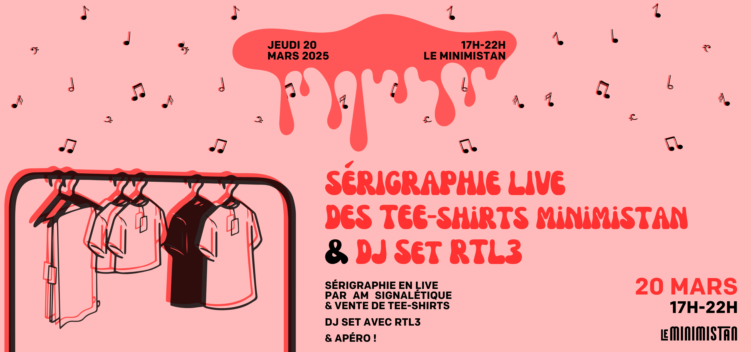 visuel soirée sérigraphie tee-shirts & dj set rtl3
