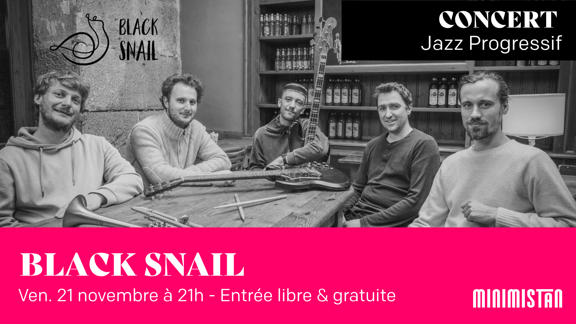 Bannière événement concert de Black Snail le 21 novembre 2025