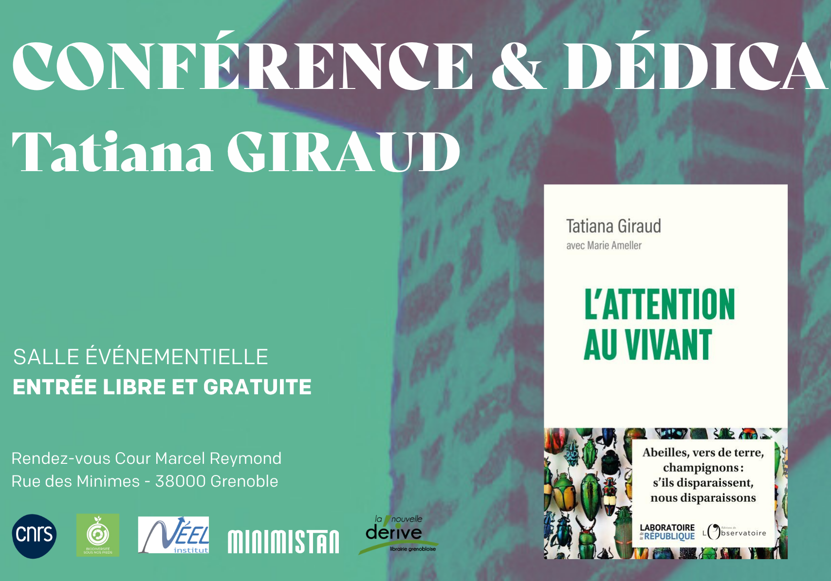 Bannière événement conférence et dédicace Tatiana Giraud 27 novembre 2025