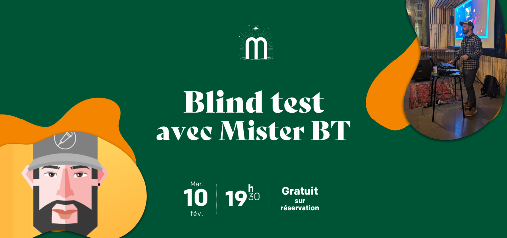 Bannière soirée blind test Mister BT 10 février 2026