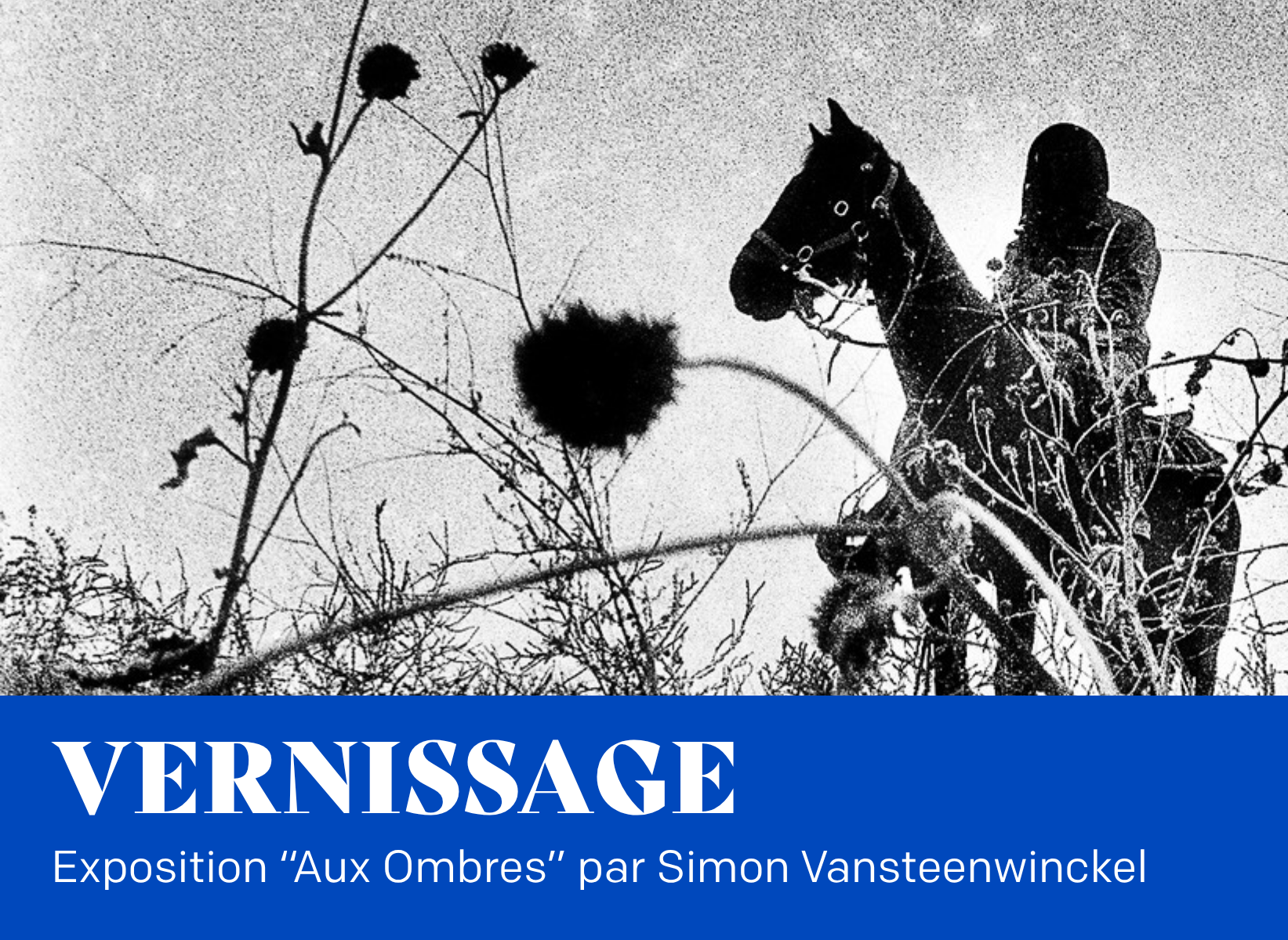 Bannière vernissage exposition Aux Ombres le 28 avril 2026