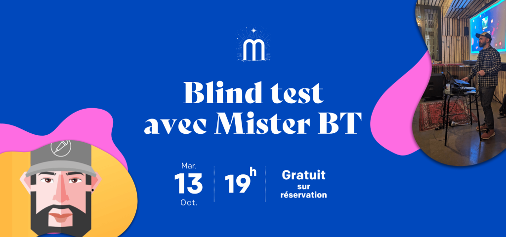 Bannière blind test avec Mister BT le 13 octobre 2026